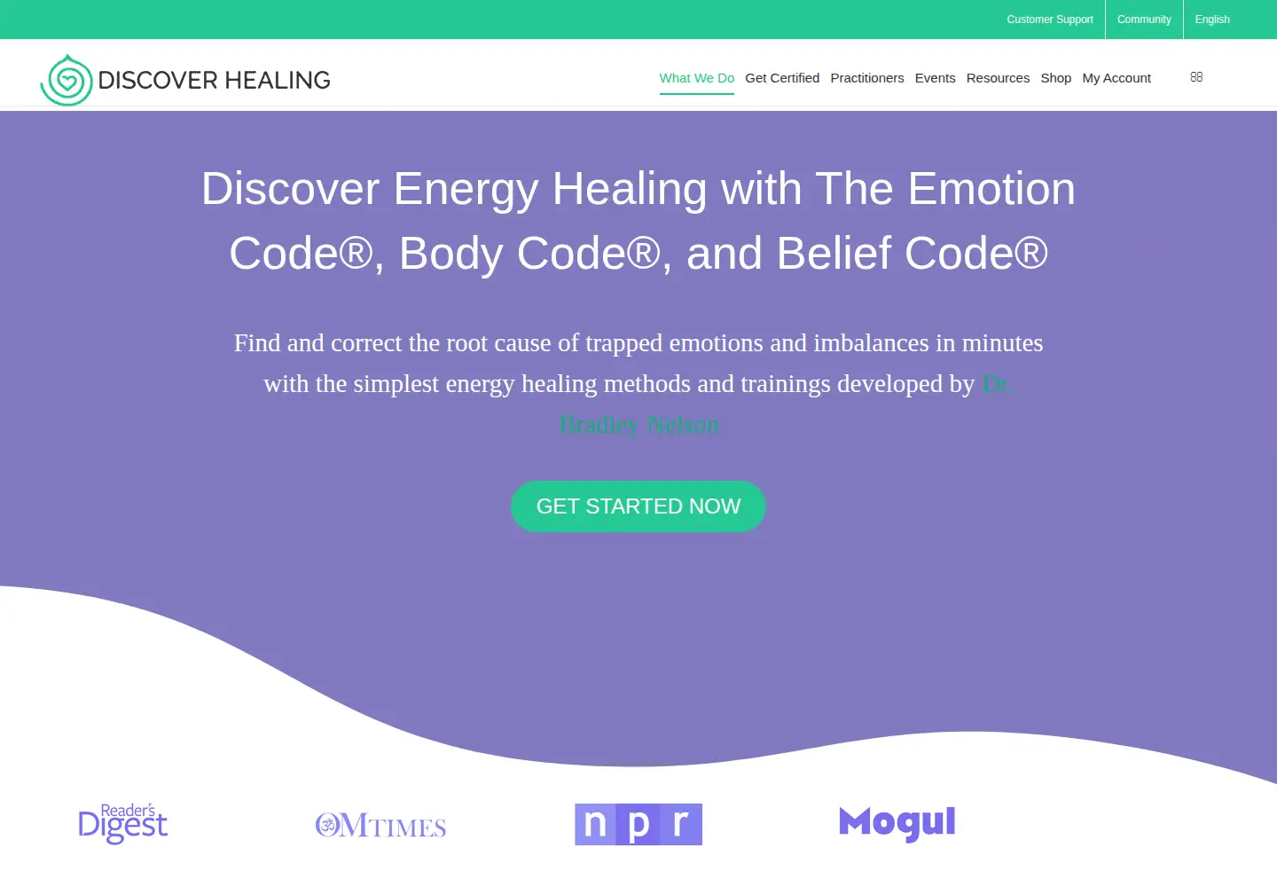 Screenshot of discoverhealing.com