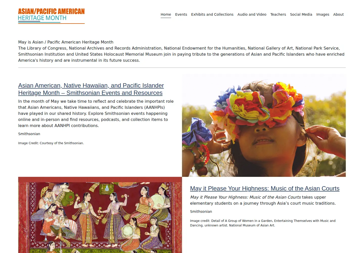 Screenshot of asianpacificheritage.gov