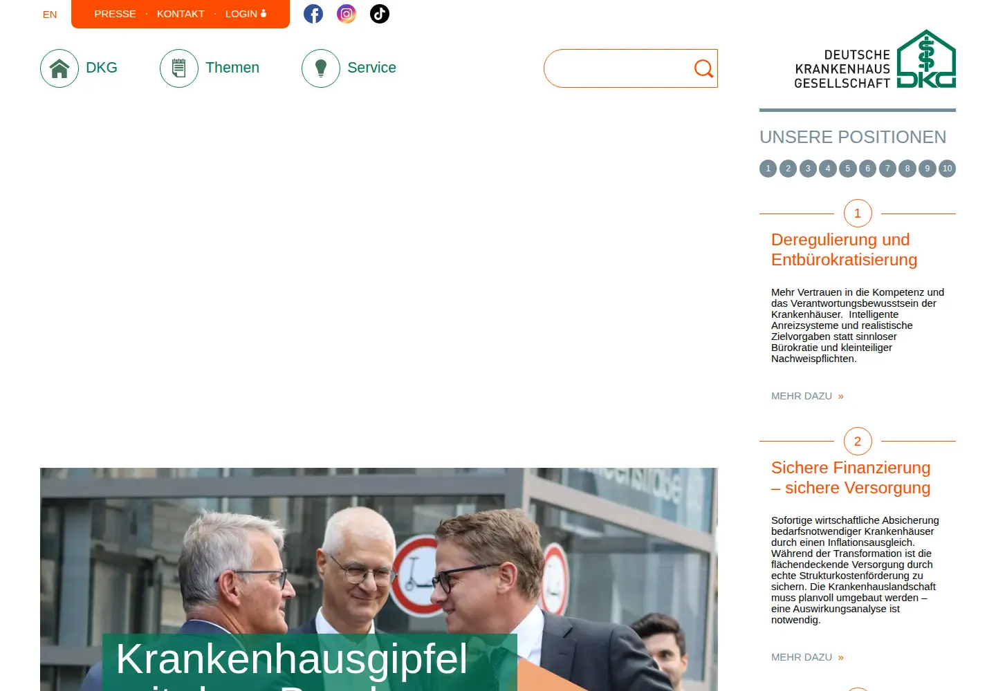Screenshot of dkgev.de