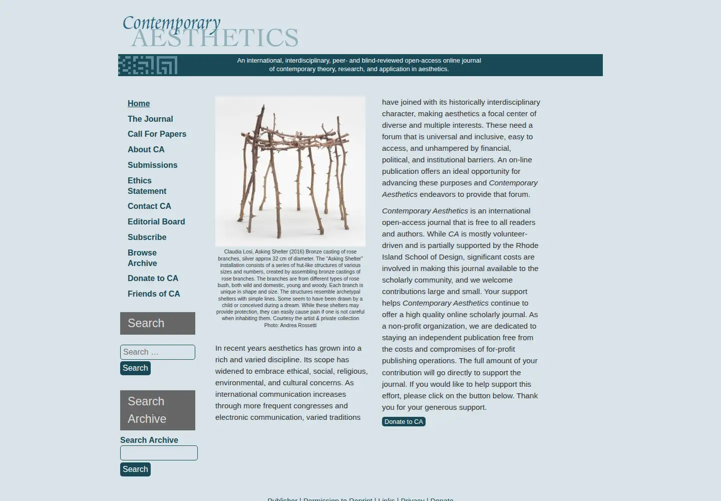 Screenshot of contempaesthetics.org
