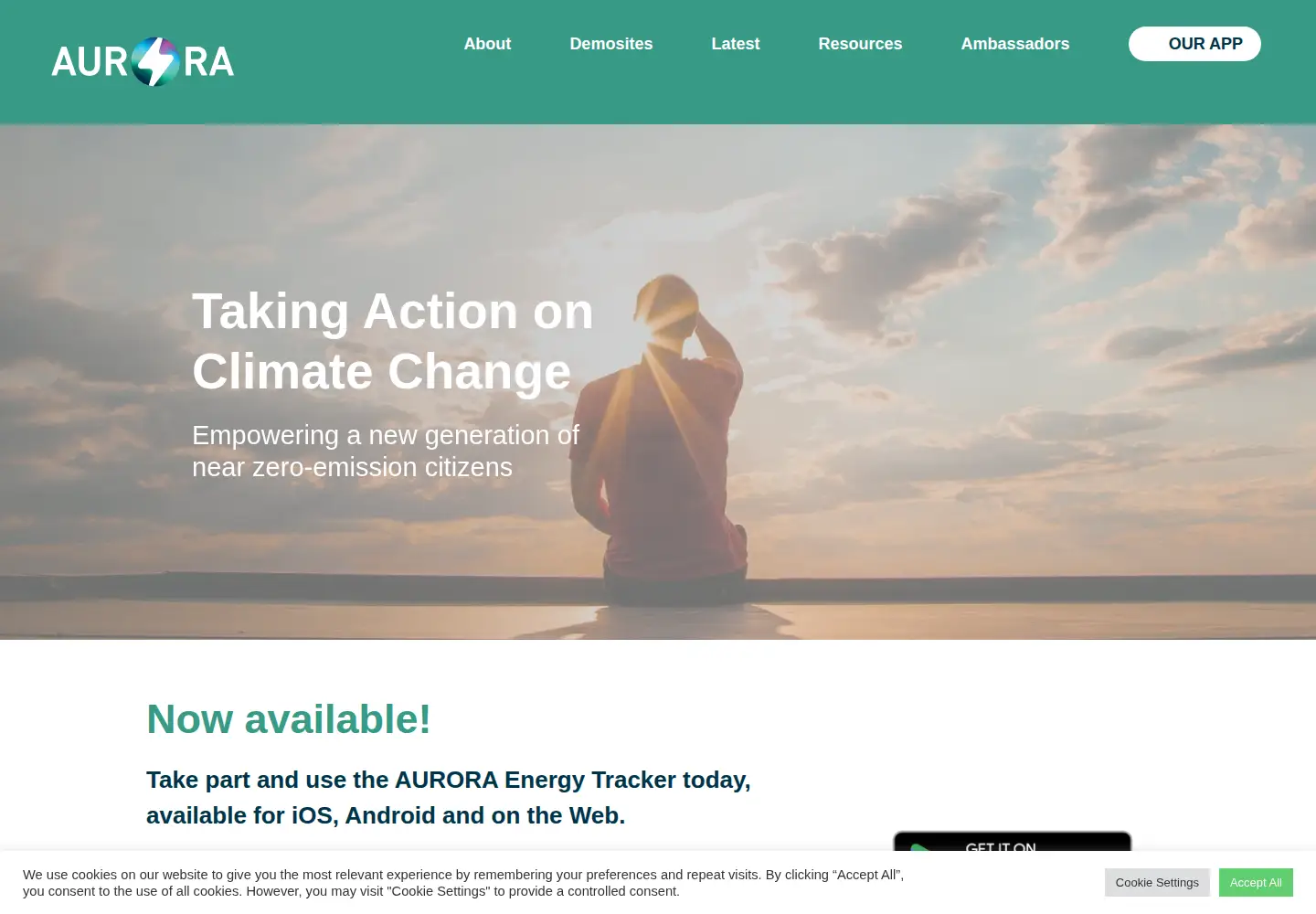Screenshot of aurora-h2020.eu