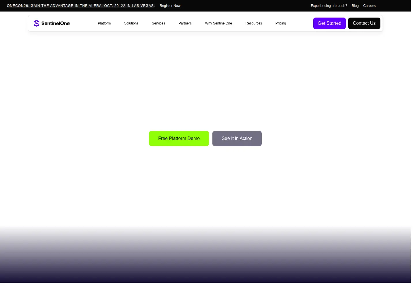 Screenshot of sentinelone.com