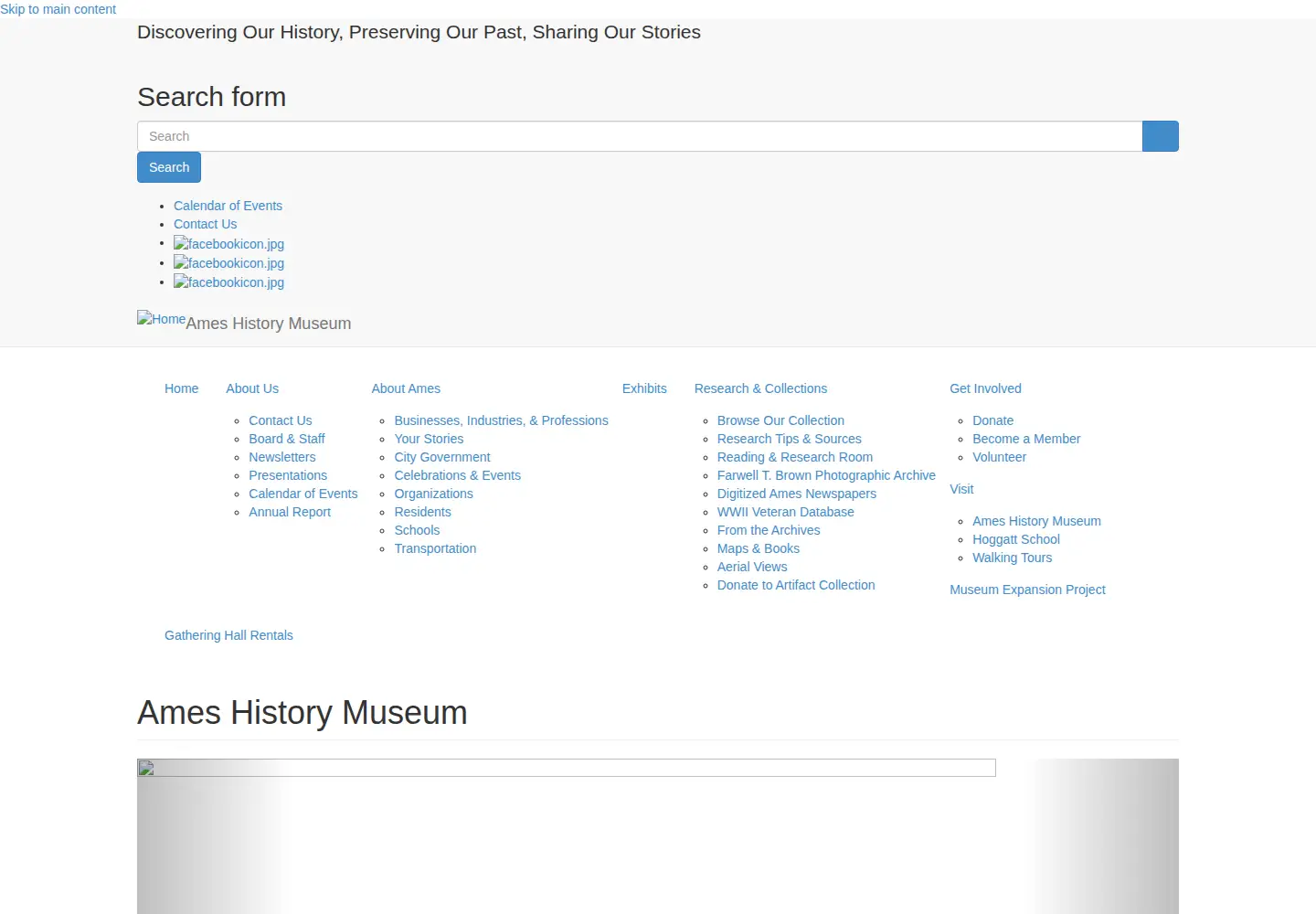 Screenshot of ameshistory.org