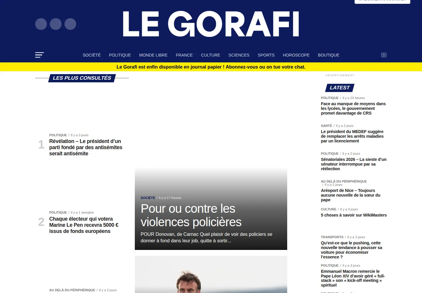Screenshot of legorafi.fr