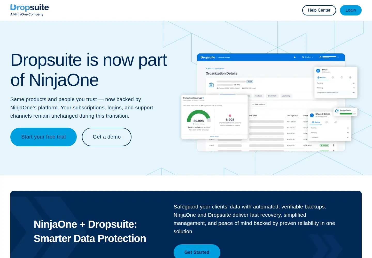 Screenshot of dropsuite.com