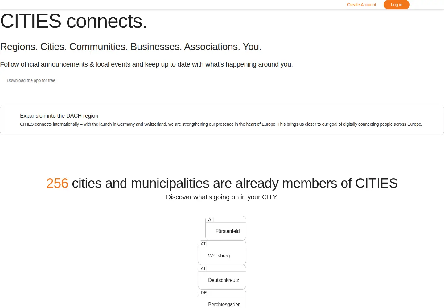 Screenshot of citiesapps.com