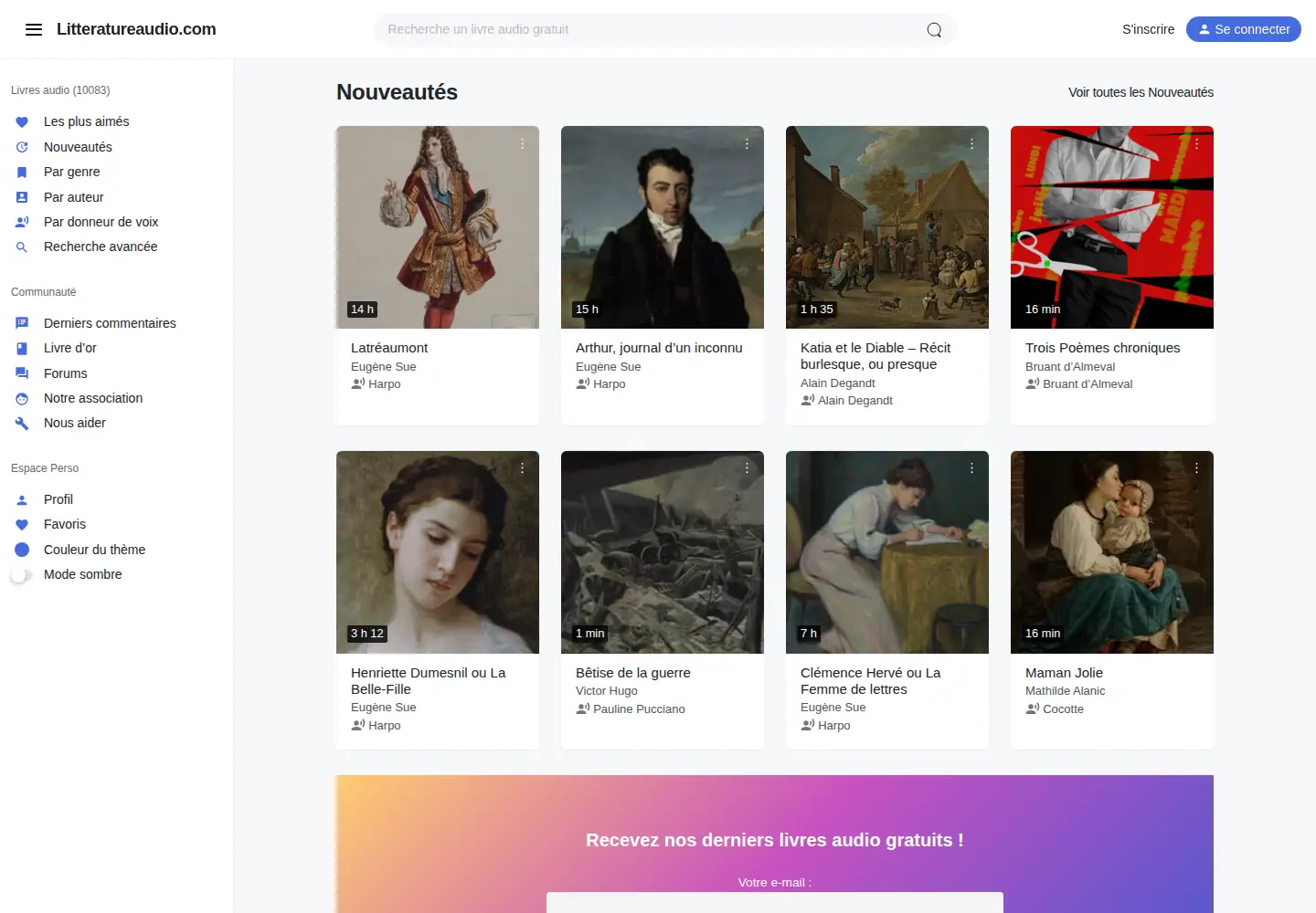 Screenshot of litteratureaudio.com