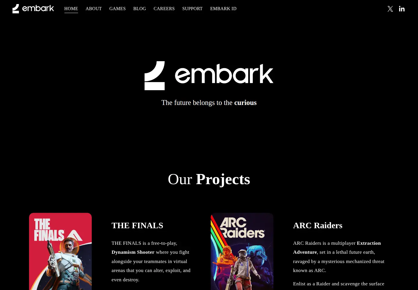 Screenshot of embark-studios.com
