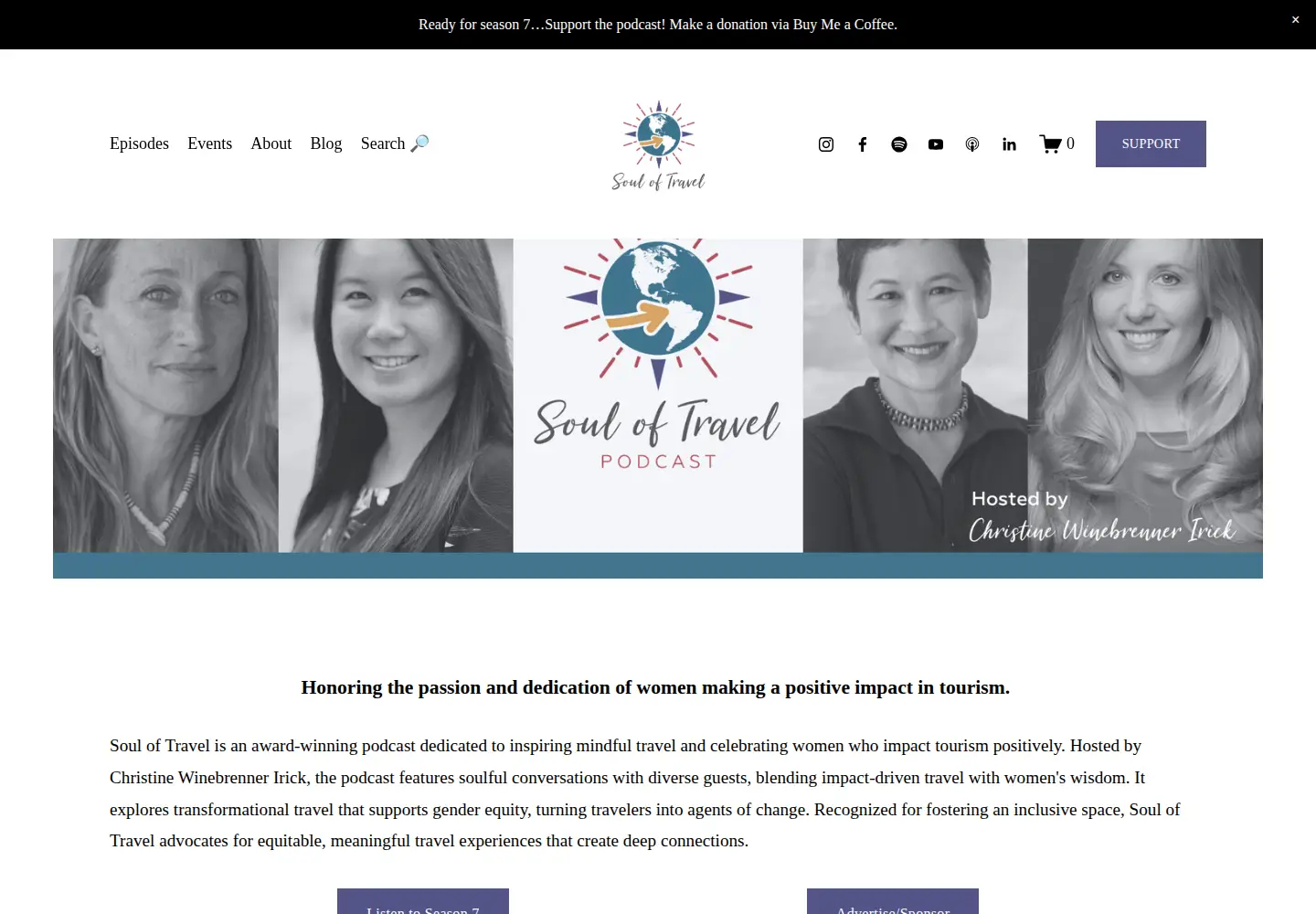 Screenshot of souloftravelpodcast.com