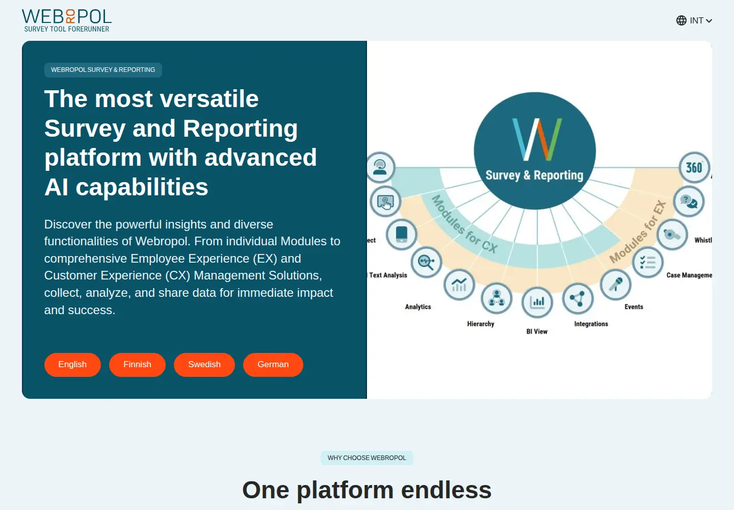 Screenshot of webropol.com