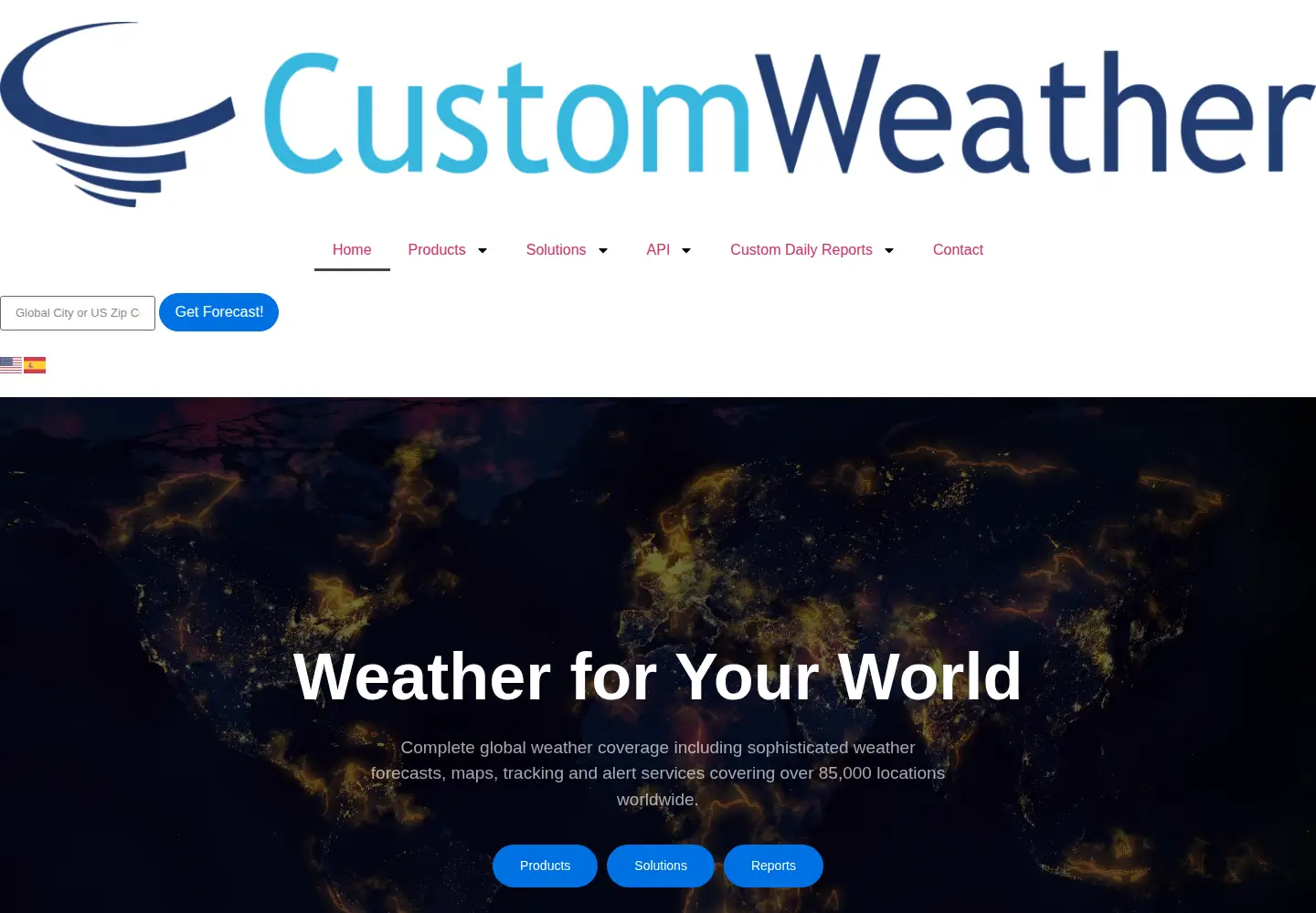 Screenshot of customweather.com