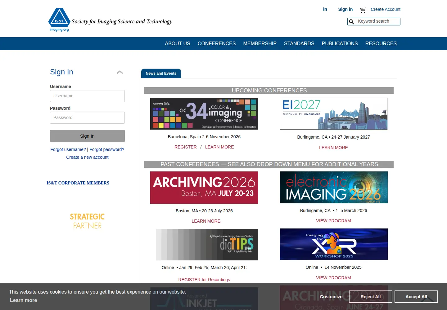 Screenshot of imaging.org