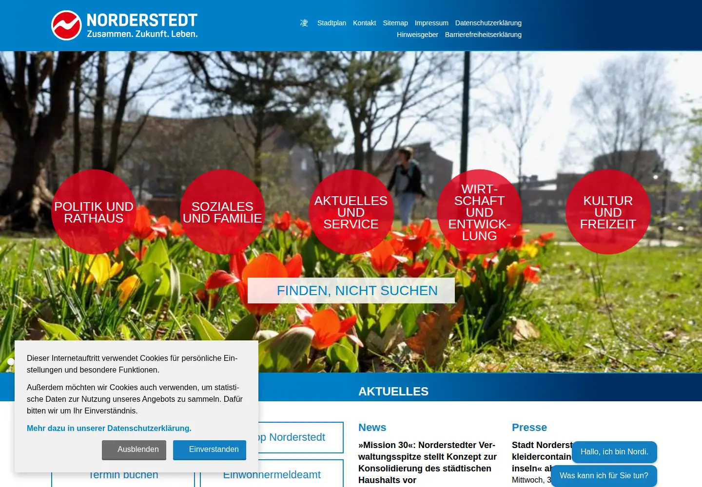 Screenshot of norderstedt.de