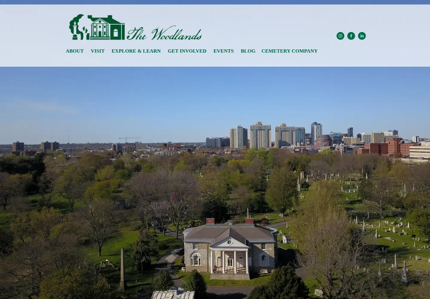 Screenshot of woodlandsphila.org