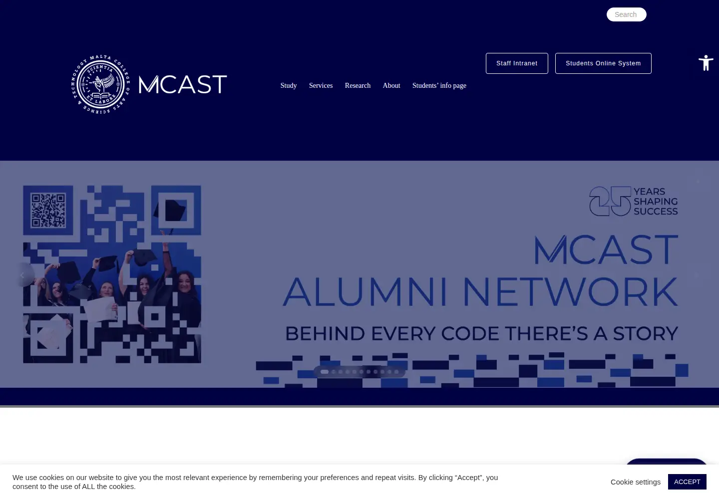 Screenshot of mcast.edu.mt
