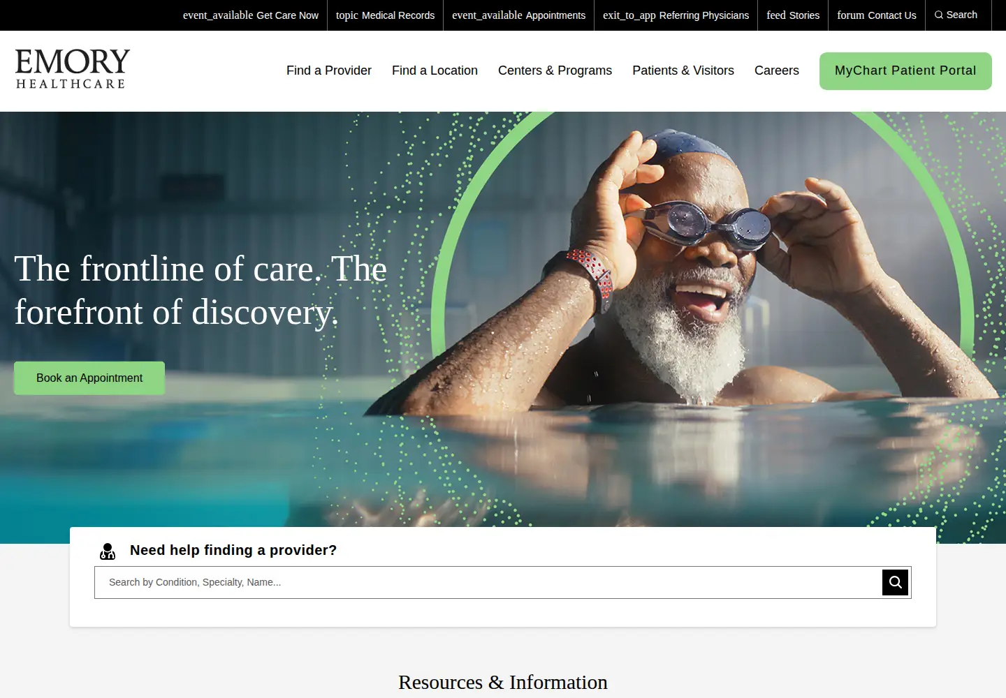 Screenshot of emoryhealthcare.org