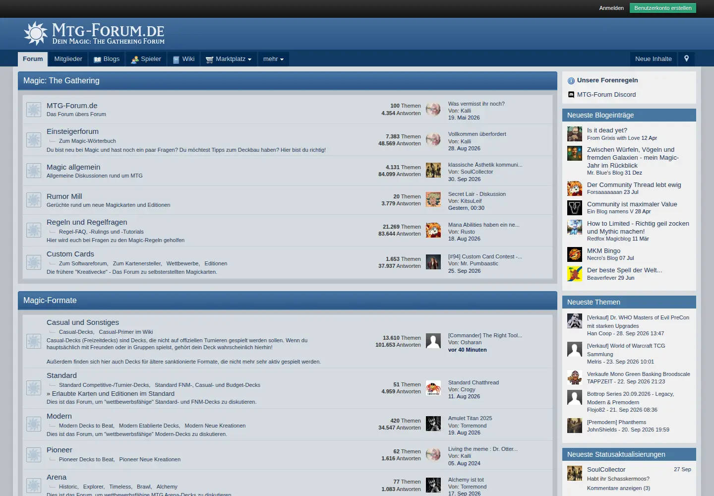 Screenshot of mtg-forum.de