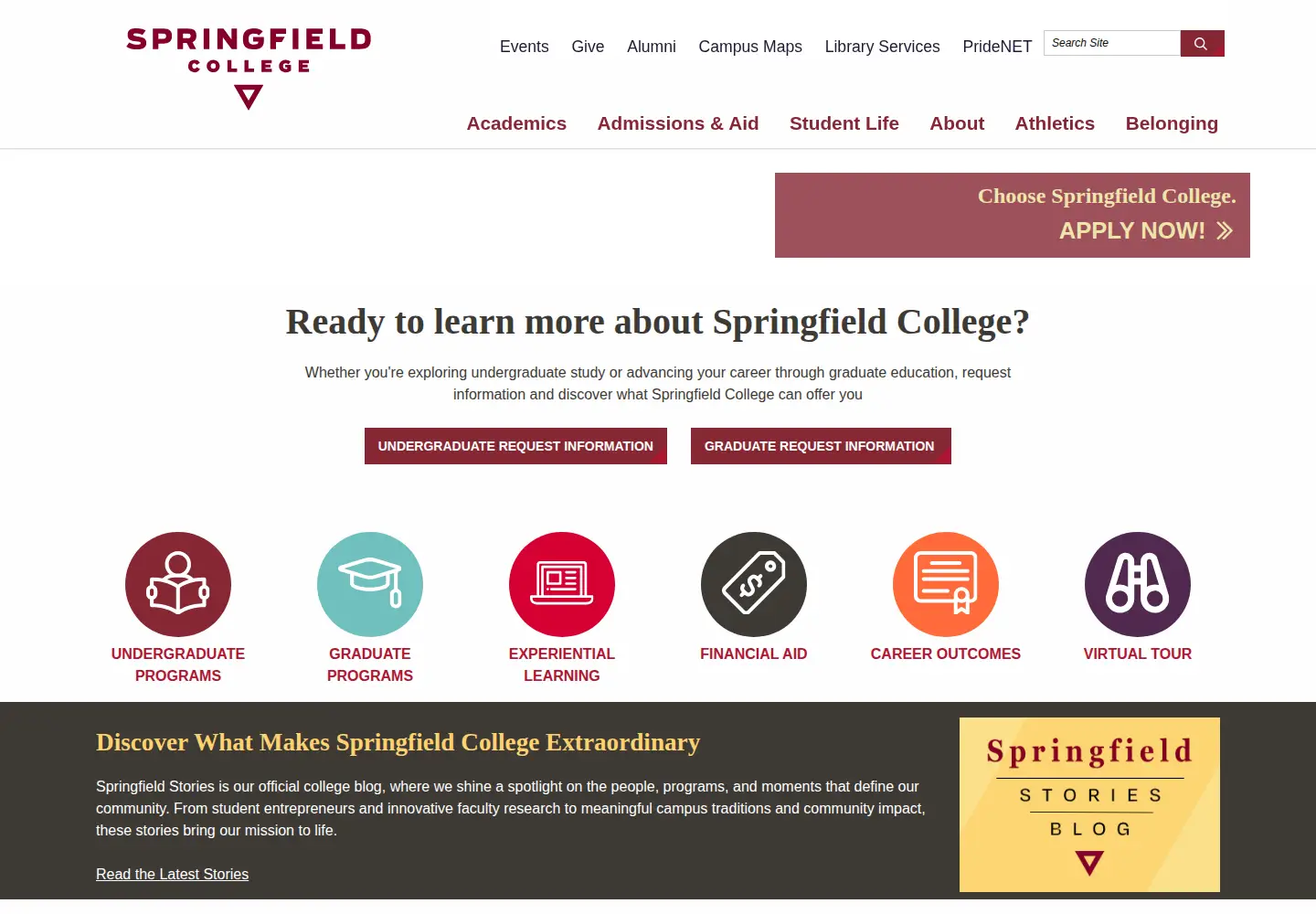 Screenshot of springfield.edu