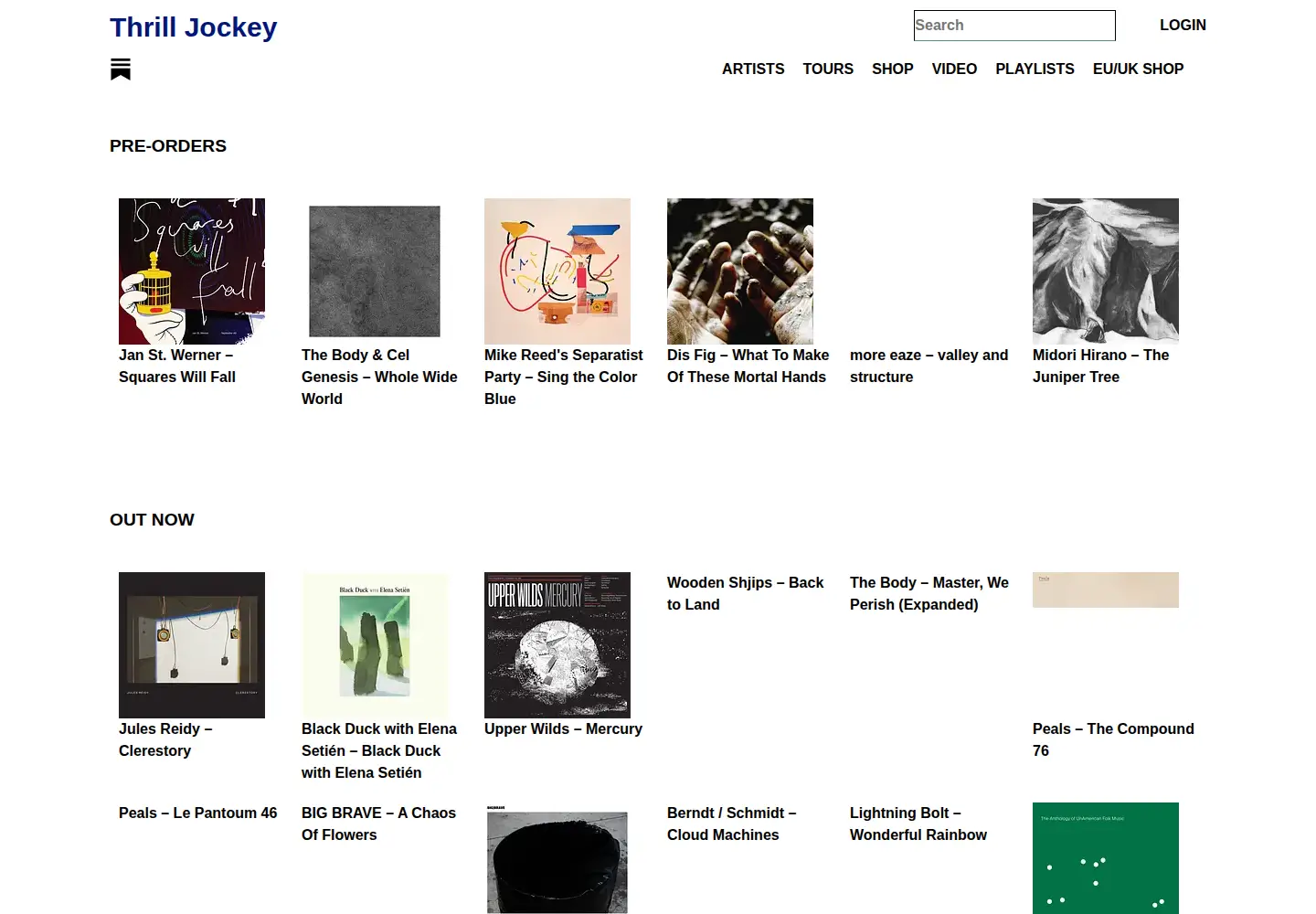 Screenshot of thrilljockey.com