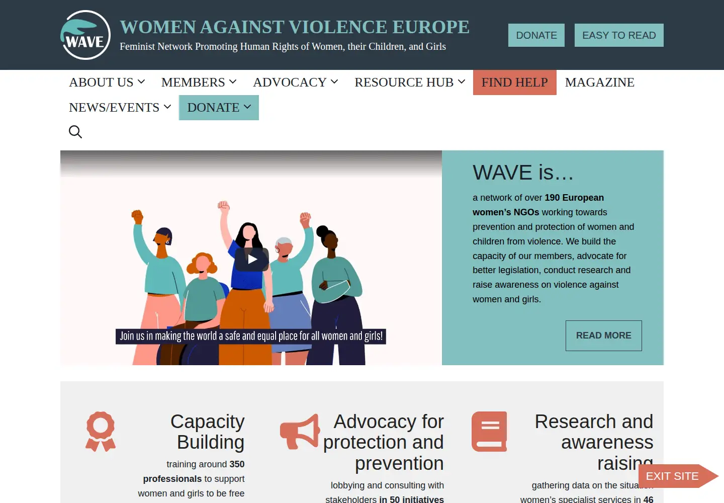 Screenshot of wave-network.org
