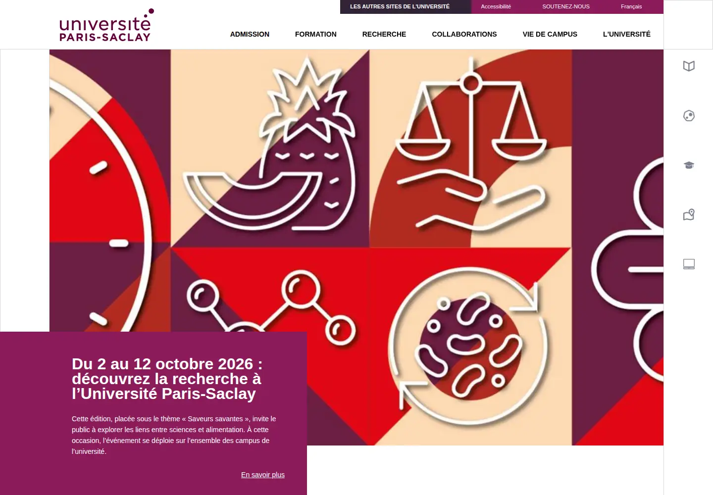Screenshot of upsaclay.fr
