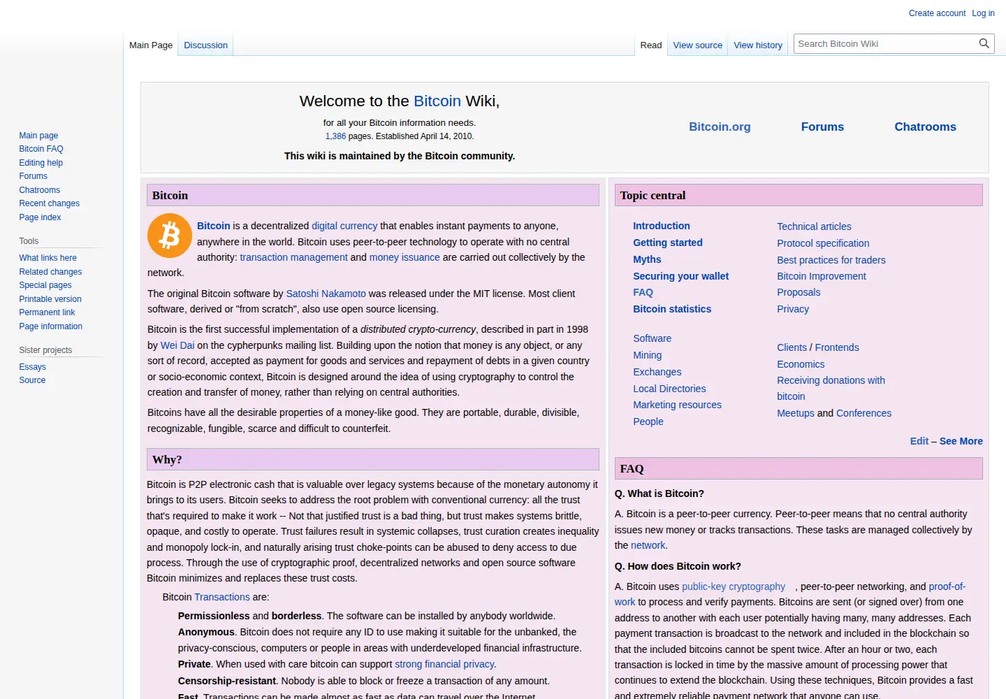 Screenshot of bitcoin.it