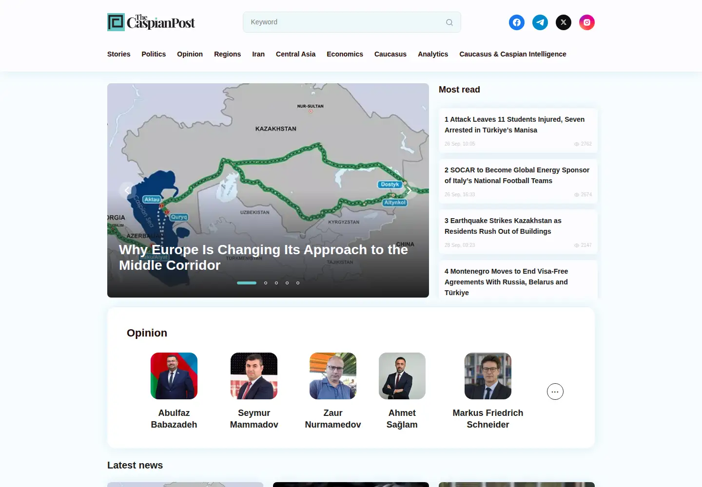 Screenshot of caspianpost.com