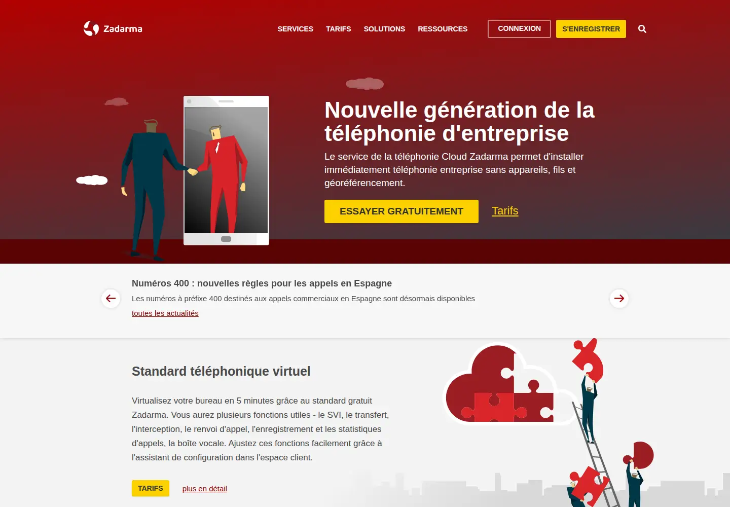 Screenshot of zadarma.com
