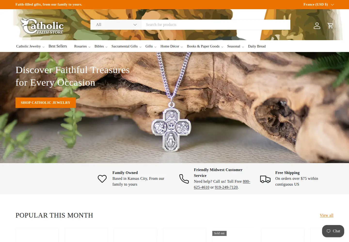 Screenshot of catholicfaithstore.com