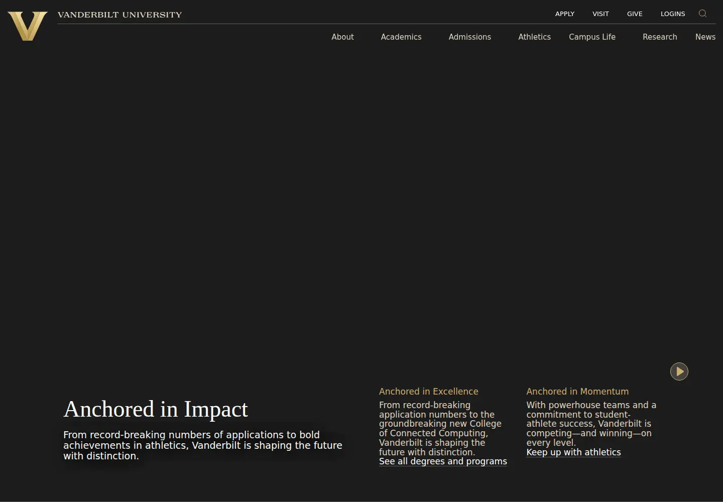 Screenshot of vanderbilt.edu