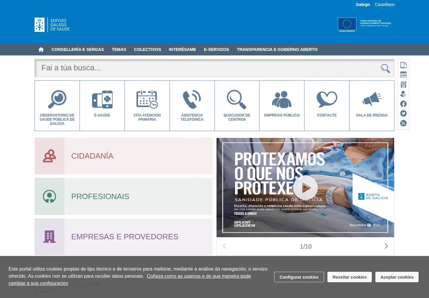 Screenshot of sergas.gal
