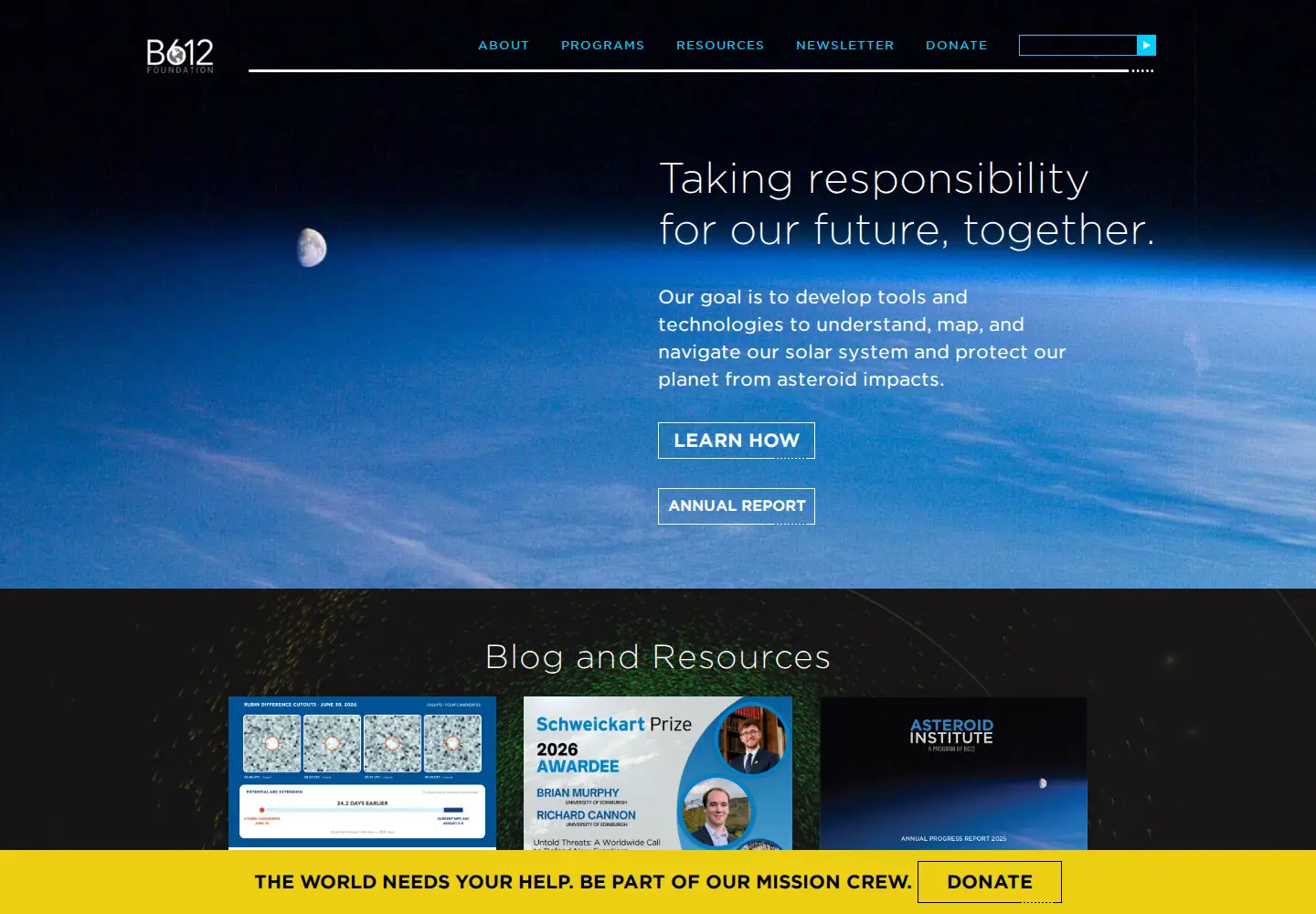 Screenshot of b612foundation.org