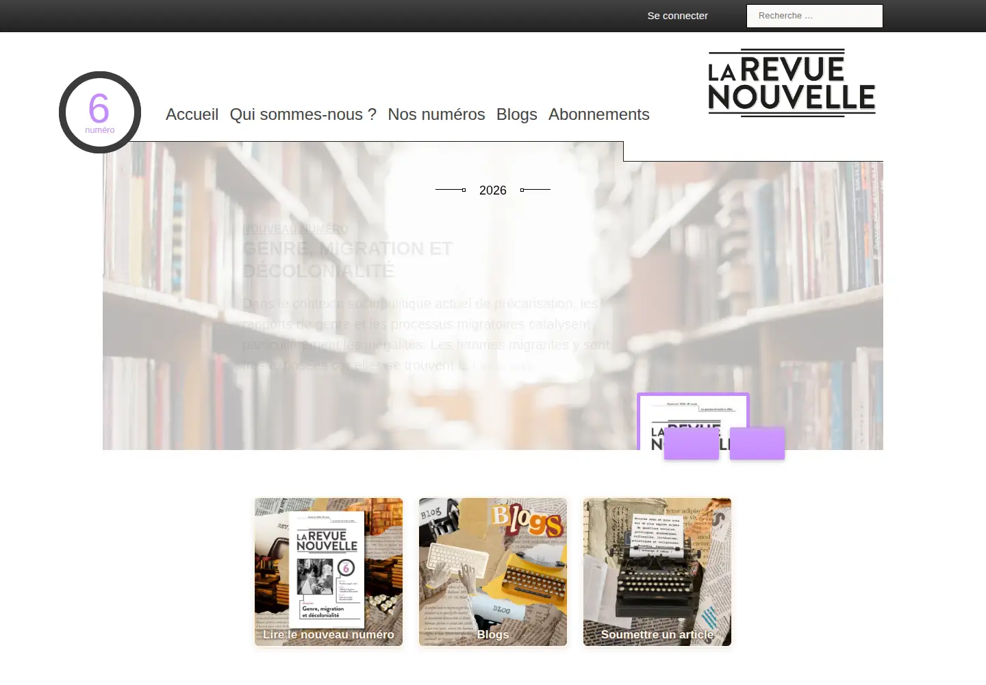 Screenshot of revuenouvelle.be