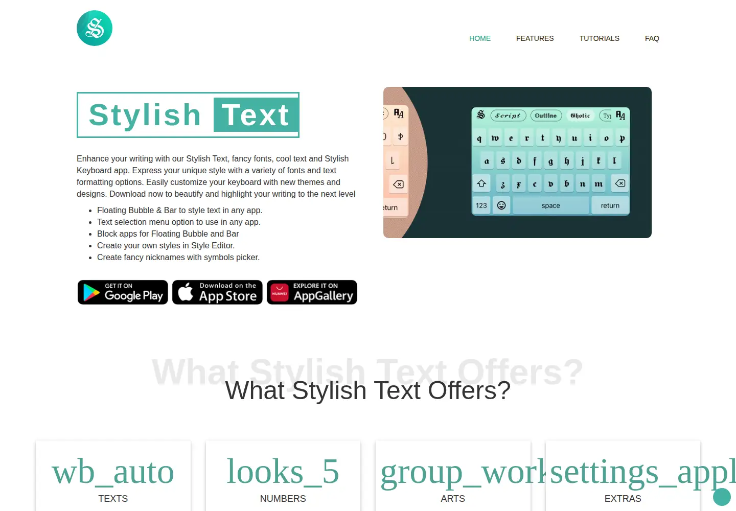 Screenshot of stylishtext.app