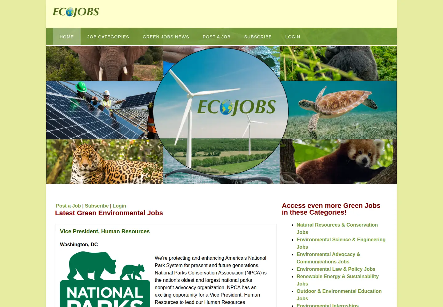 Screenshot of ecojobs.com