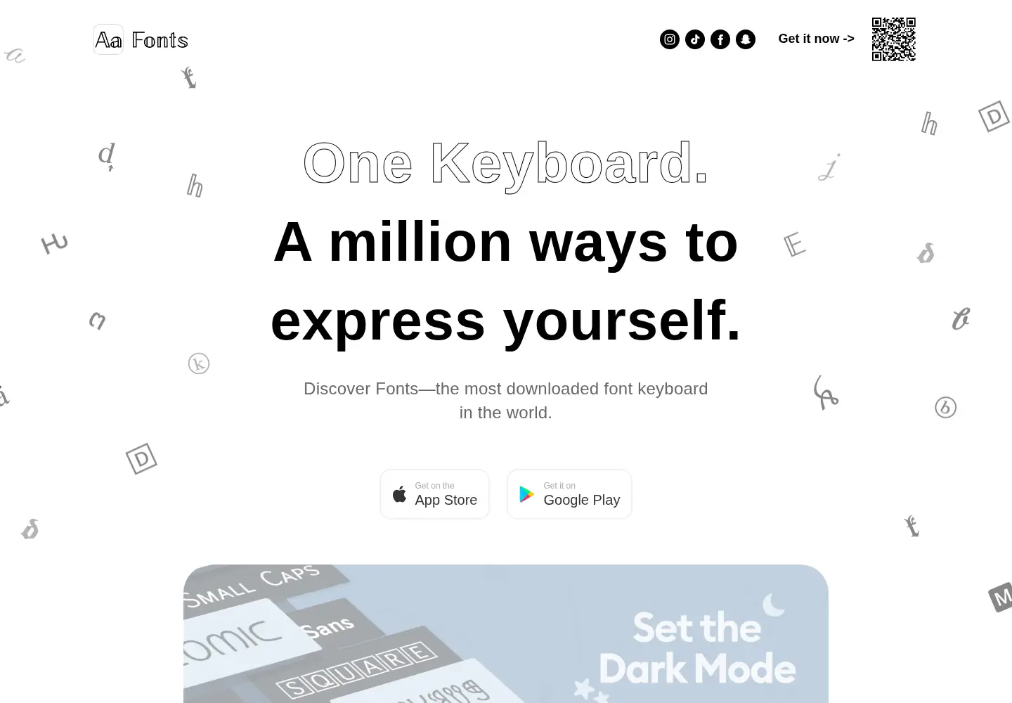 Screenshot of fontskeyboard.com