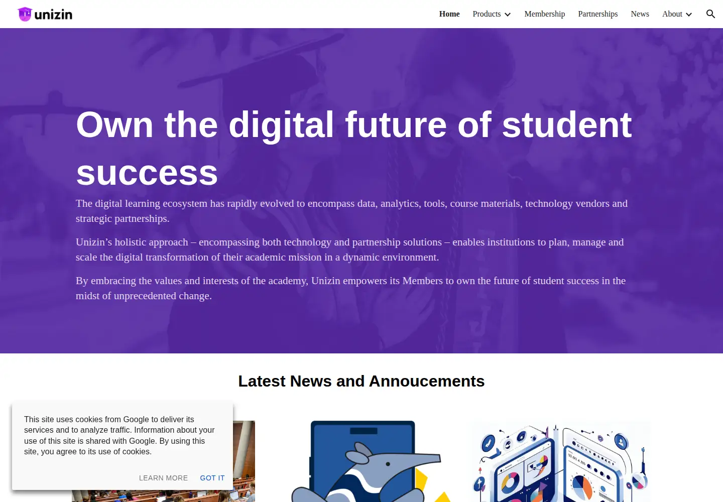 Screenshot of unizin.org