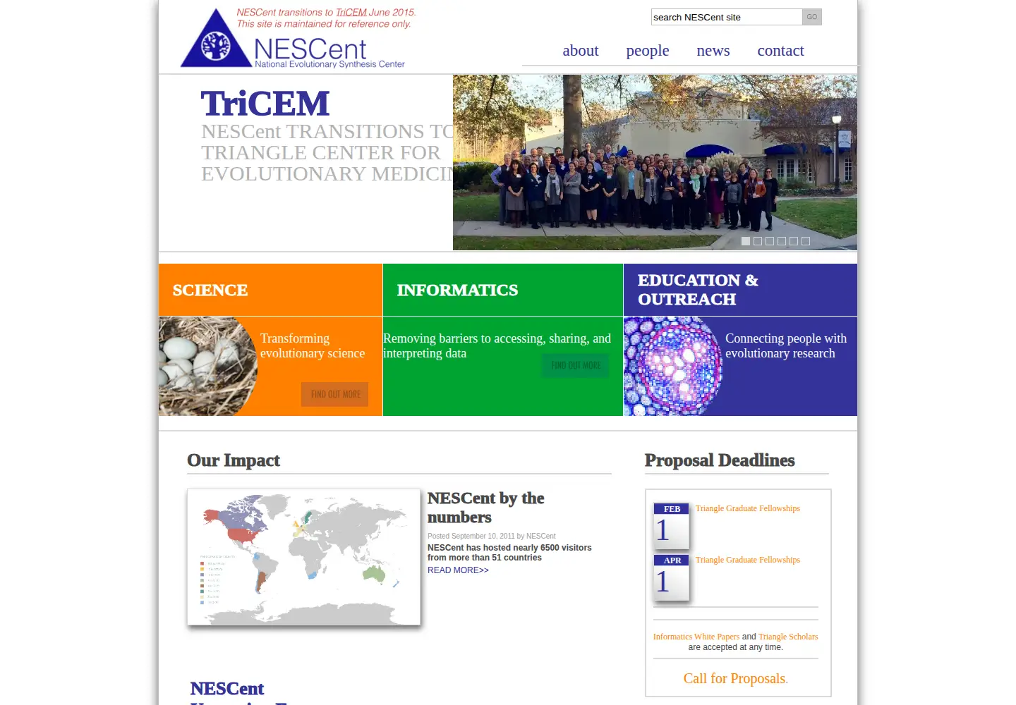 Screenshot of nescent.org