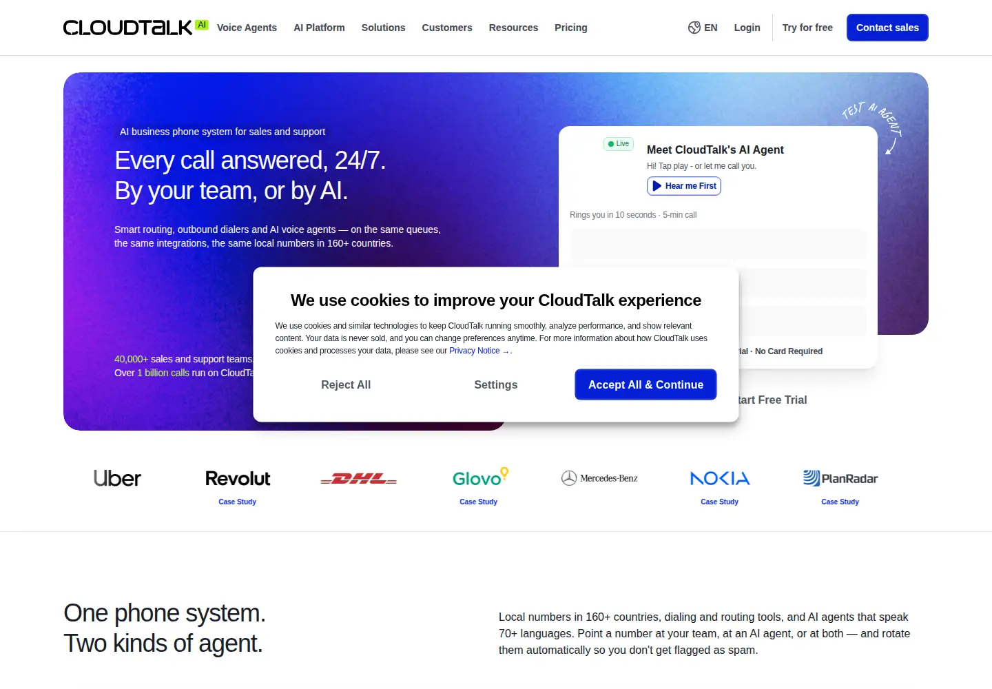 Screenshot of cloudtalk.io