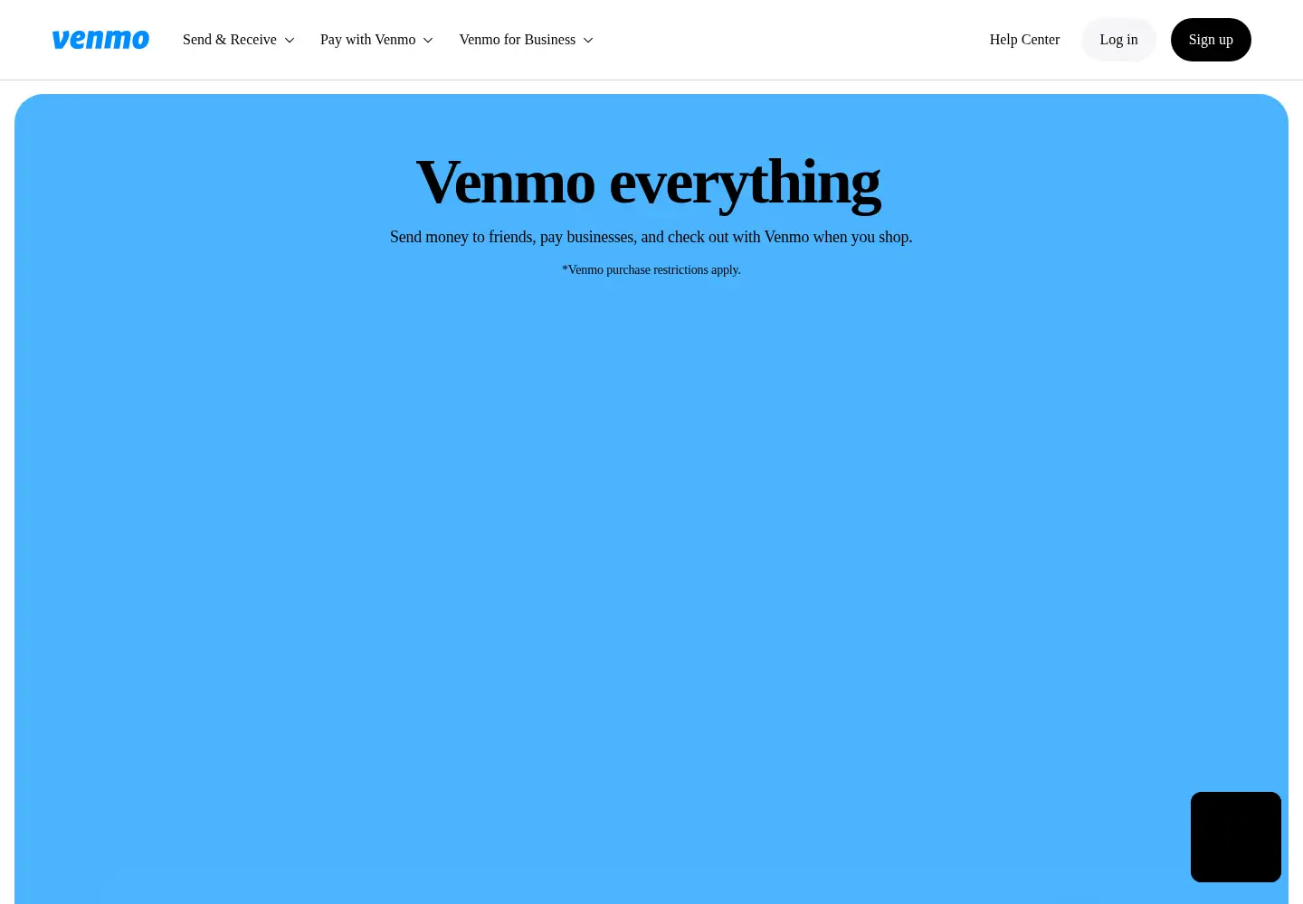 Screenshot of venmo.com
