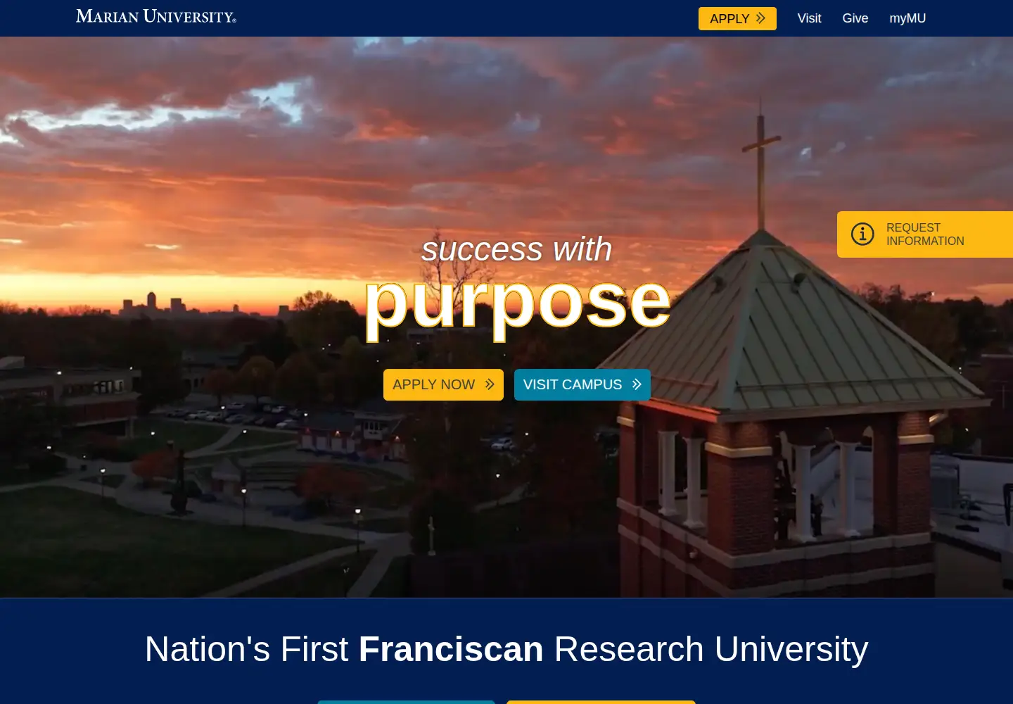 Screenshot of marian.edu