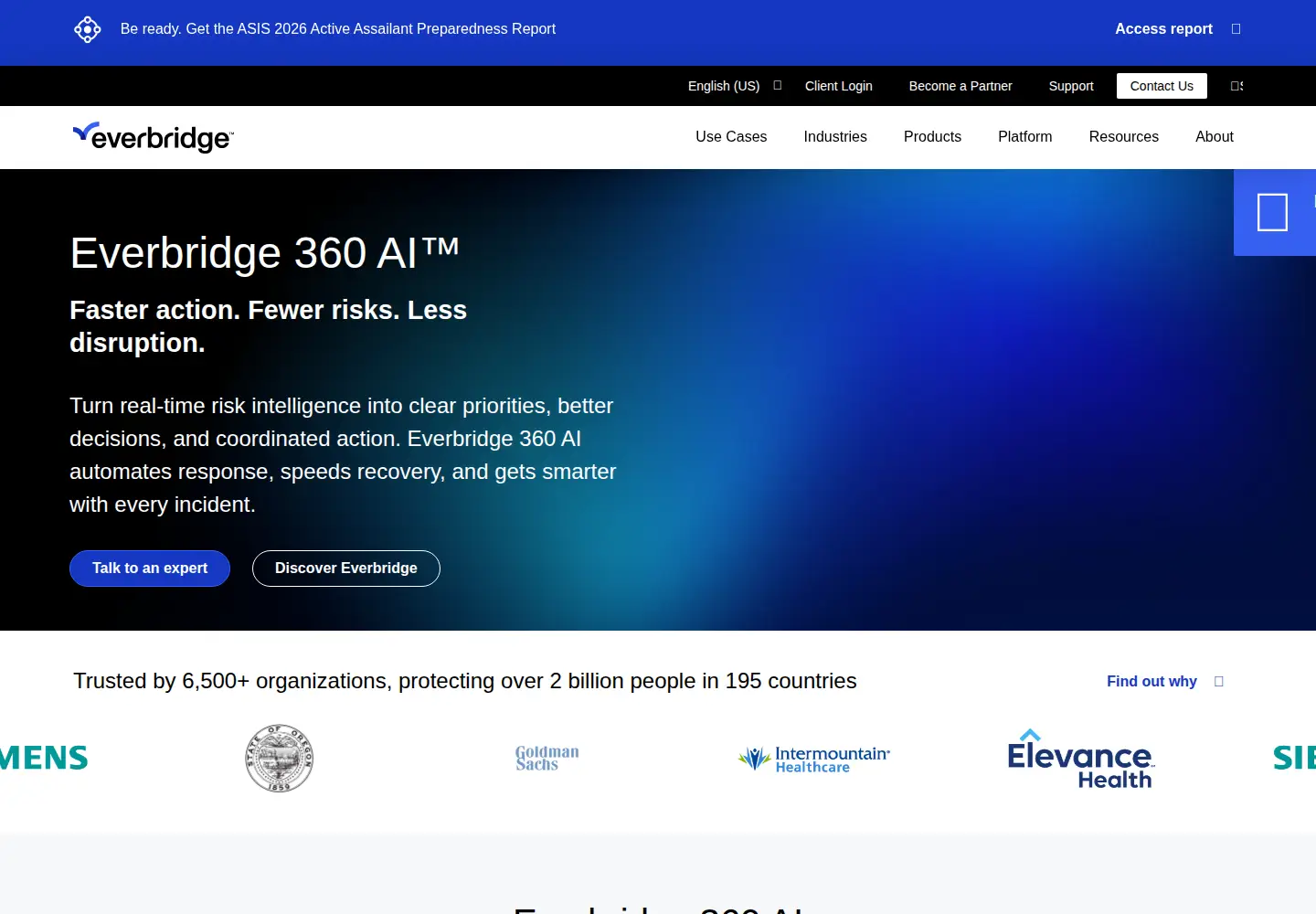 Screenshot of everbridge.net