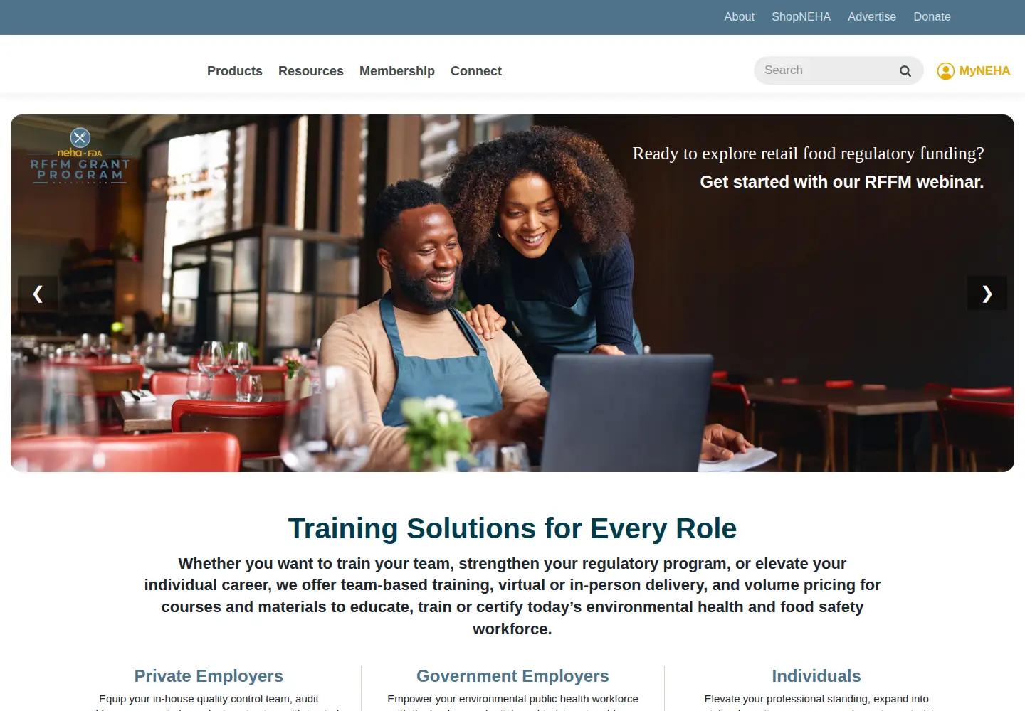 Screenshot of neha.org