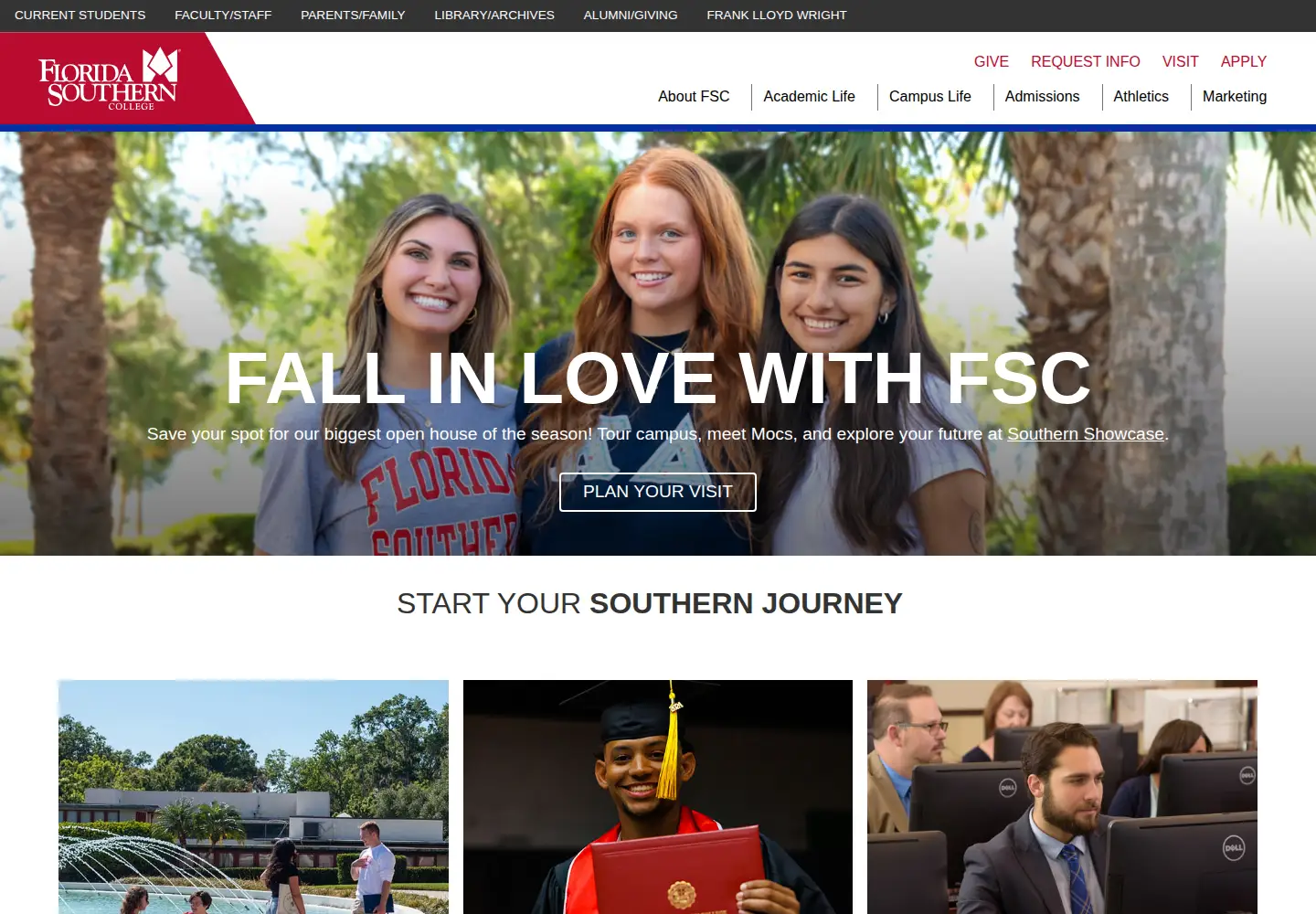 Screenshot of flsouthern.edu