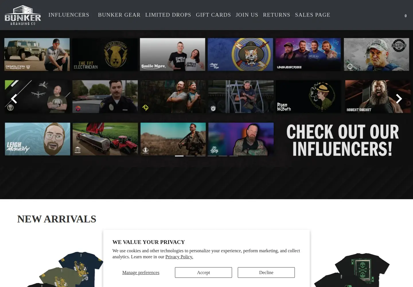 Screenshot of bunkerbranding.com