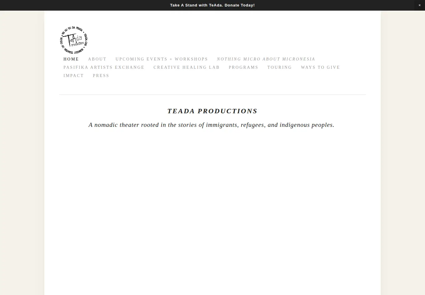 Screenshot of teada.org