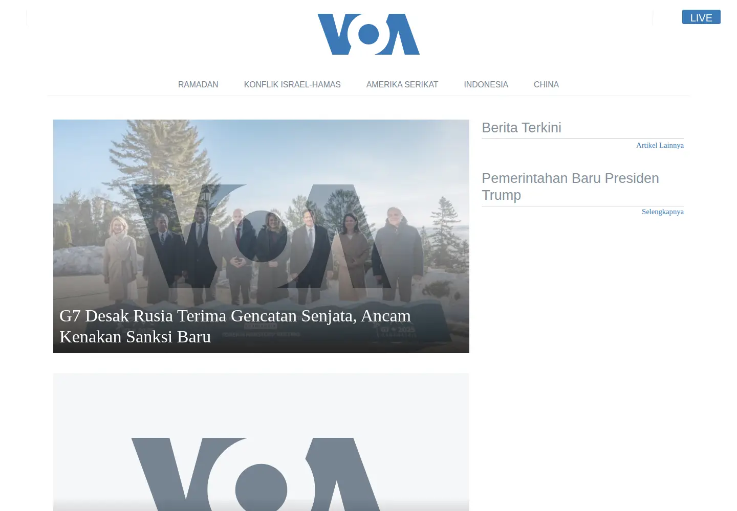 Screenshot of voaindonesia.com