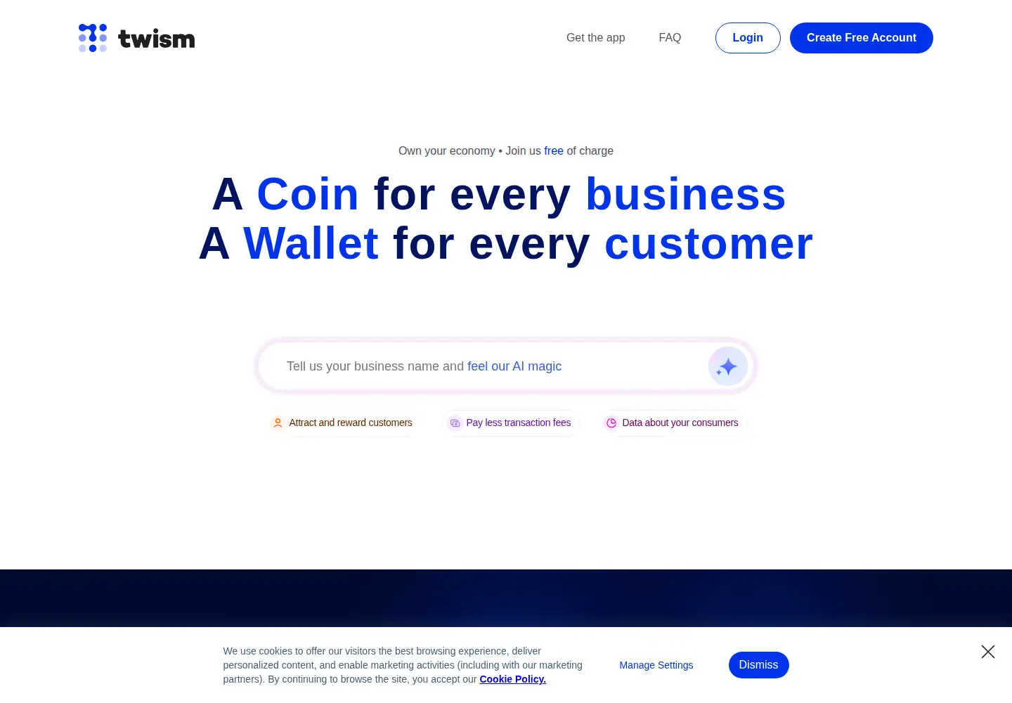 Captured homepage of twism.com in the current scan