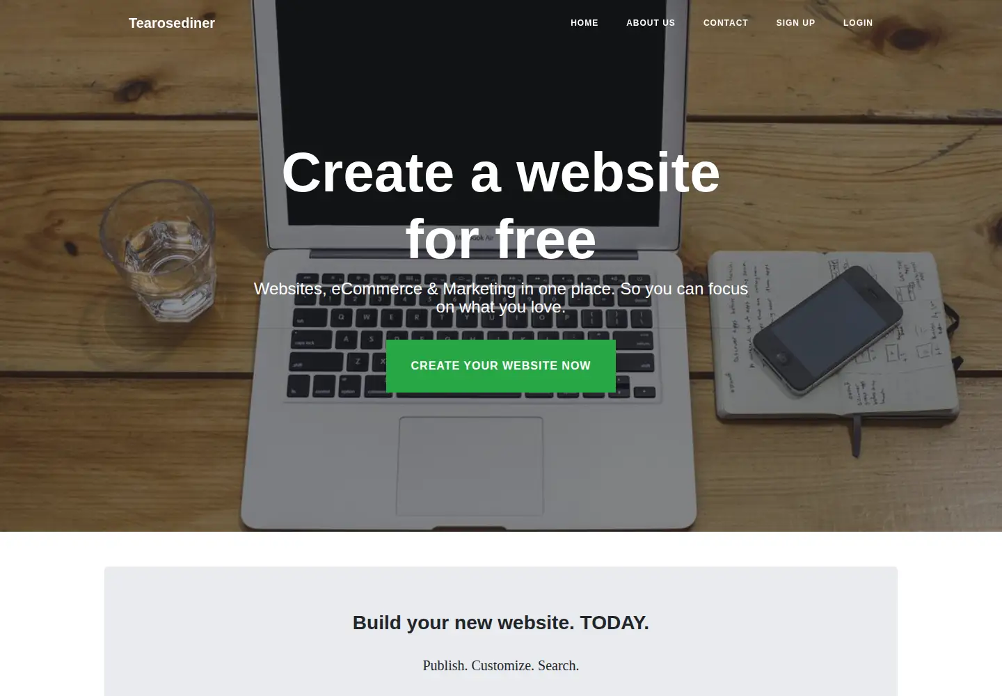 Screenshot of tearosediner.net