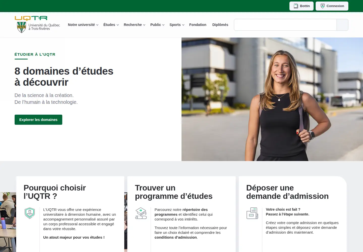 Screenshot of uqtr.ca